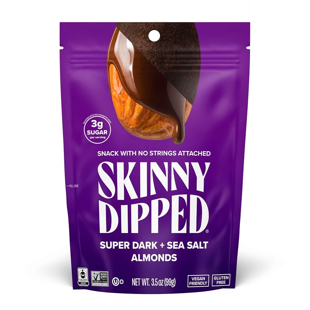 SkinnyDipped Super Dark Chocolate + Sea Salt Almonds - 3.5 oz