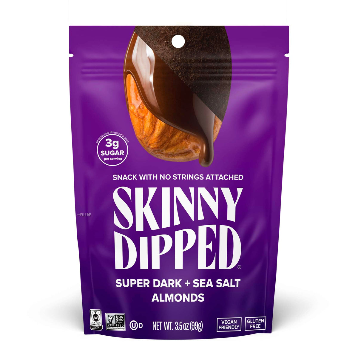SkinnyDipped Super Dark Chocolate + Sea Salt Almonds - 3.5 oz