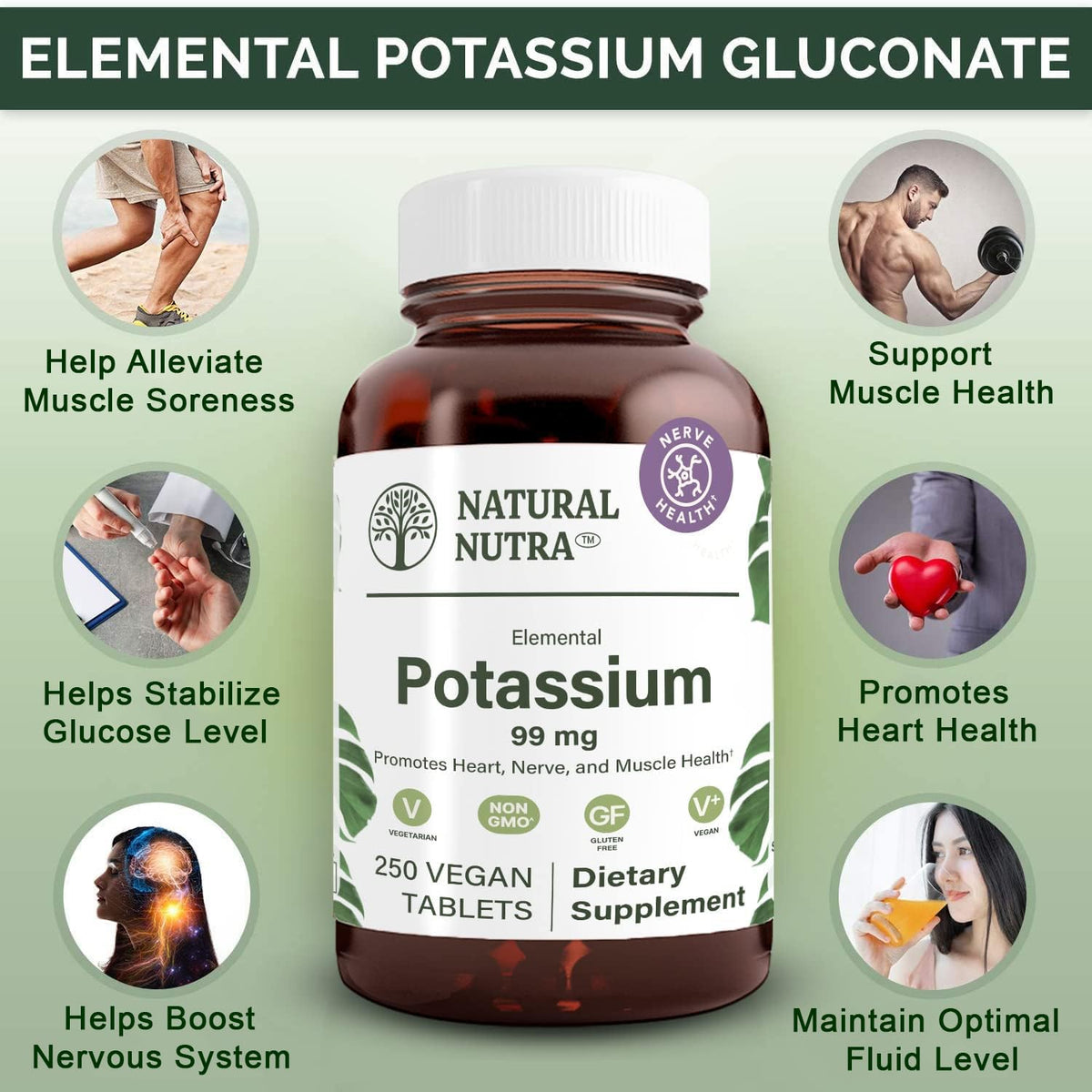 Natural Nutra Elemental Potassium Gluconate Supplement Parent