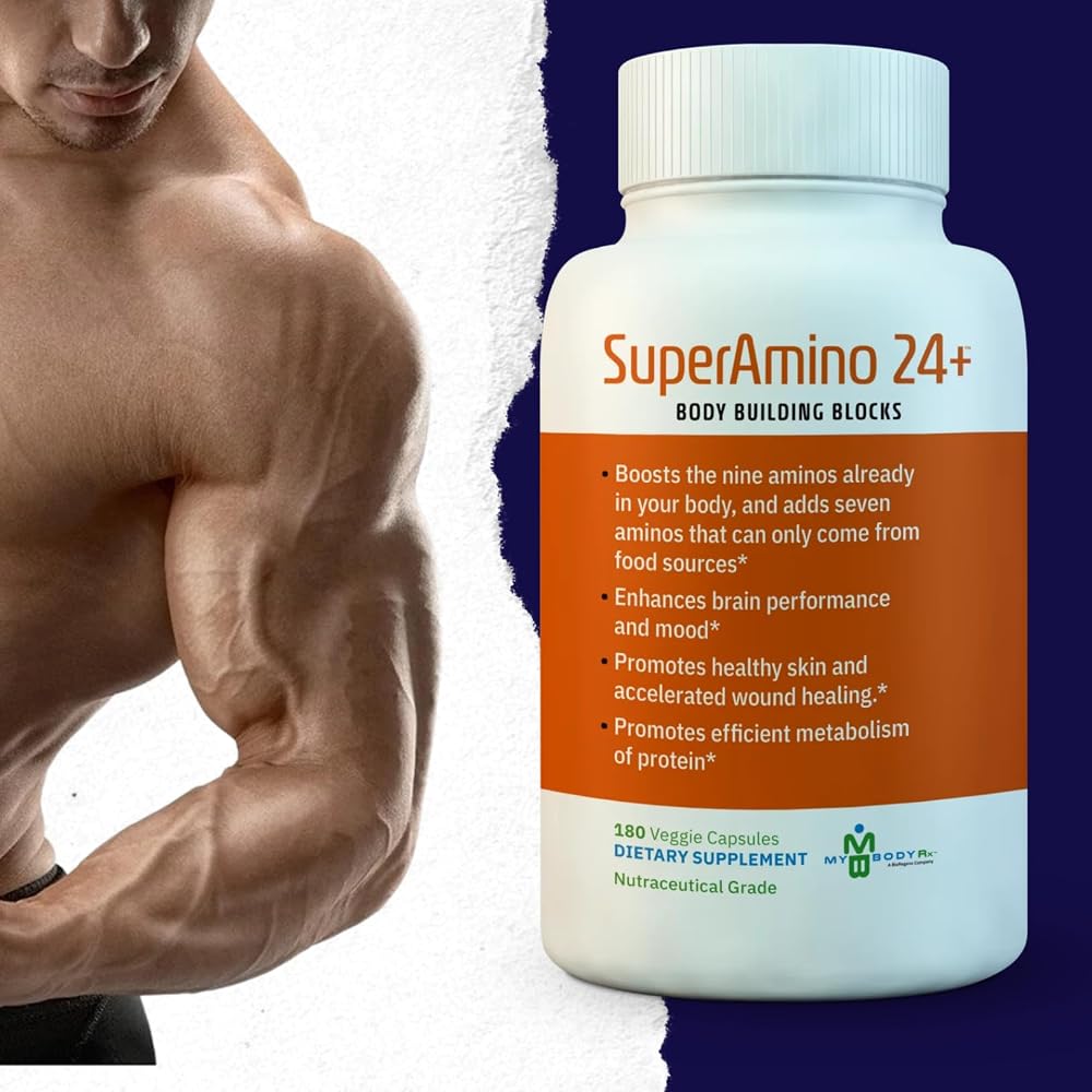 MYBODYRX SuperAmino 24+ Amino Acid Formula - 180 Vegetarian Capsules - image 4