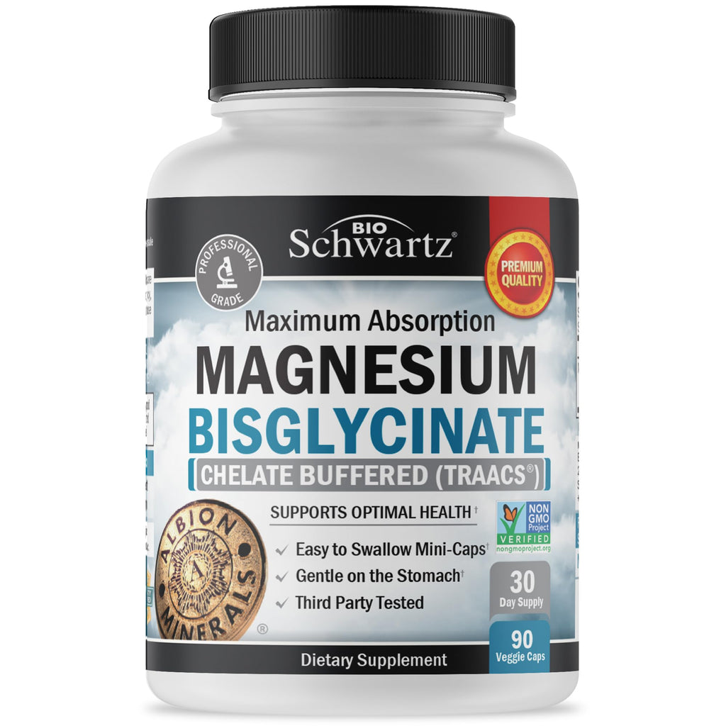 BioSchwartz Magnesium Bisglycinate 100% Chelate - 90 Capsules