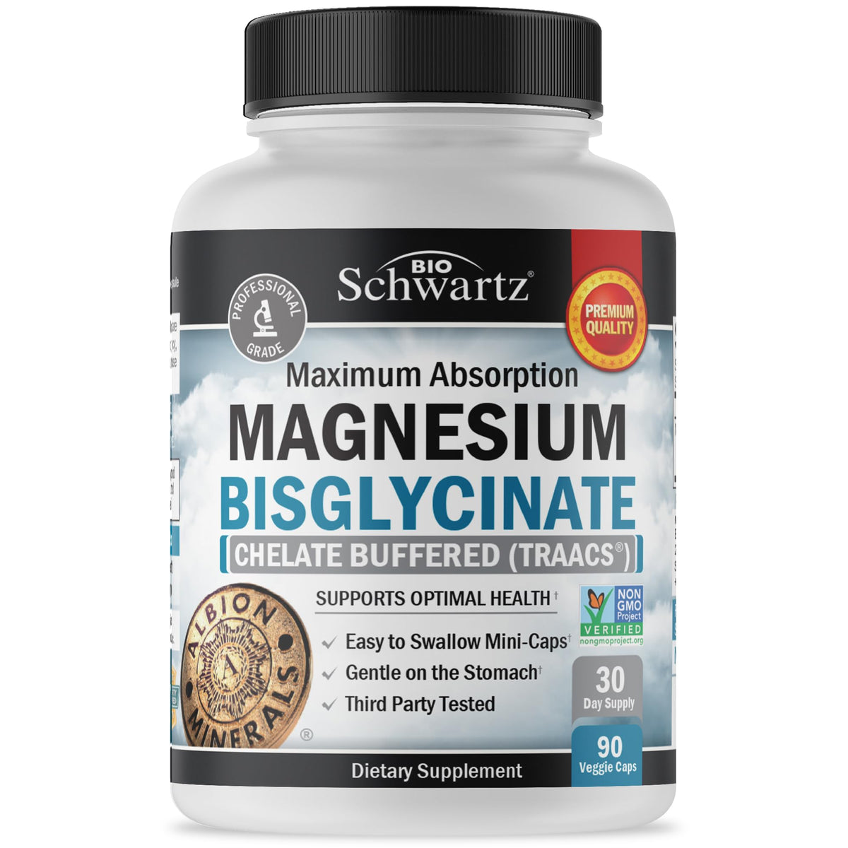 BioSchwartz Magnesium Bisglycinate 100% Chelate - 90 Capsules