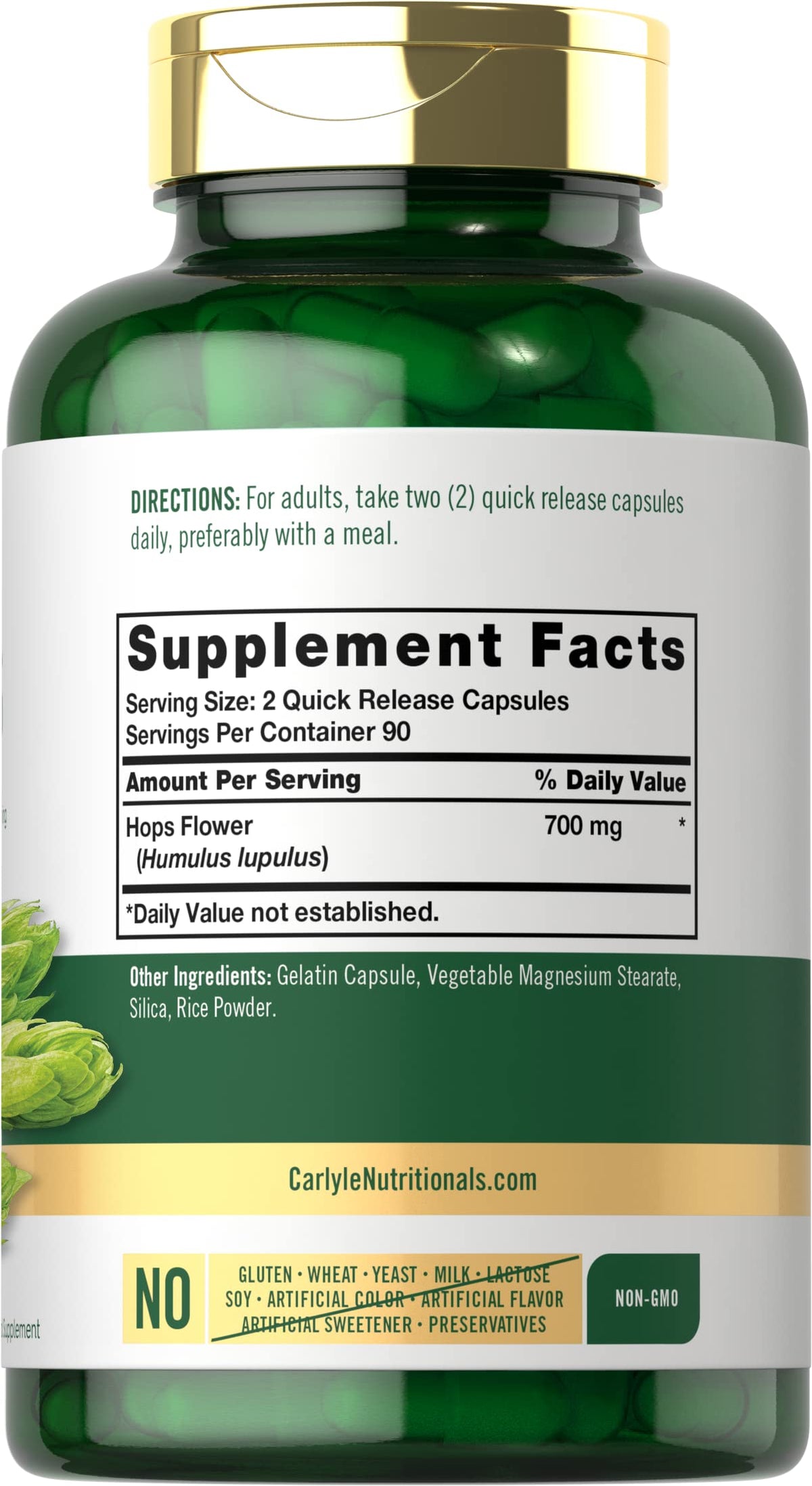Carlyle Hops Supplement 700mg - 180 Capsules - image 2