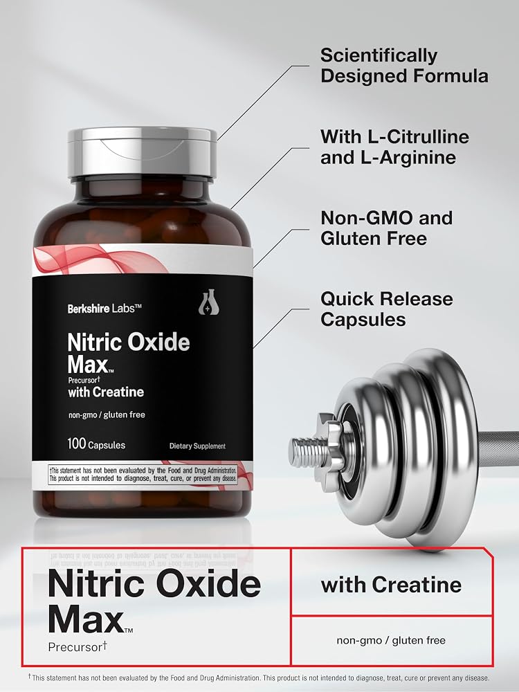 Horbäach Nitric Oxide Supplement with Creatine - 100 Capsules - image 4