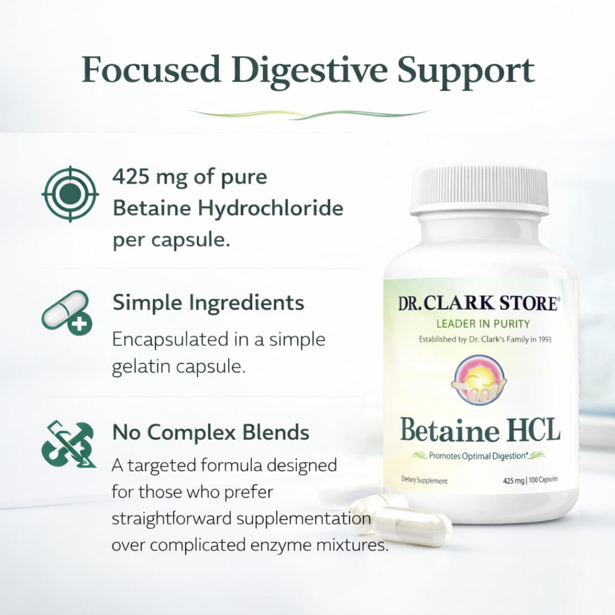 Dr Clark Betaine HCL Digestive Enzymes - 100 Capsules - image 4