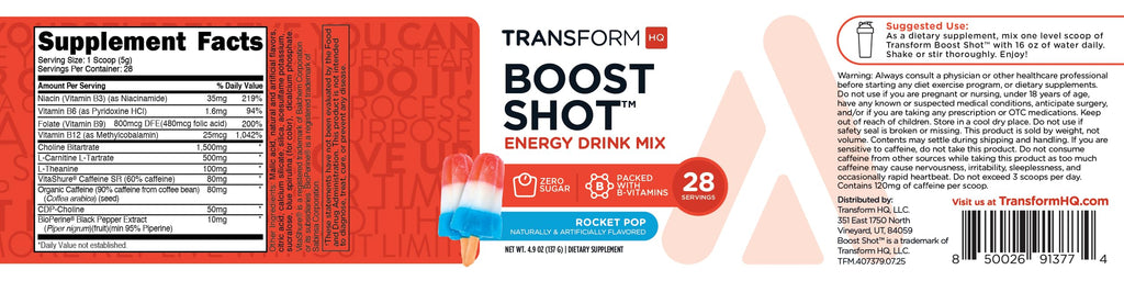 TransformHQ Everyday Boost Shot - Non-GMO, Gluten-Free