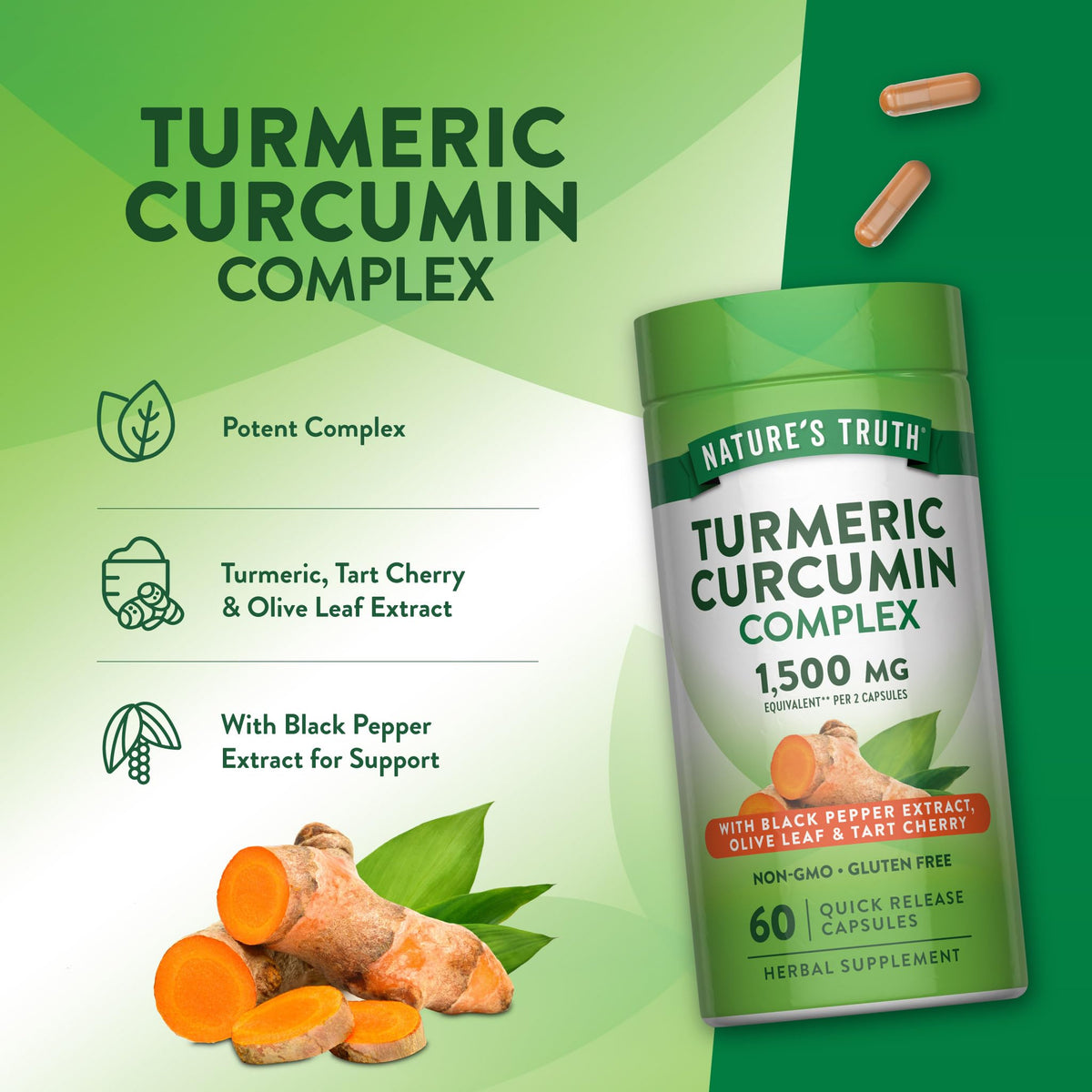 Nature's Truth Turmeric Curcumin - 60 Capsules - image 5