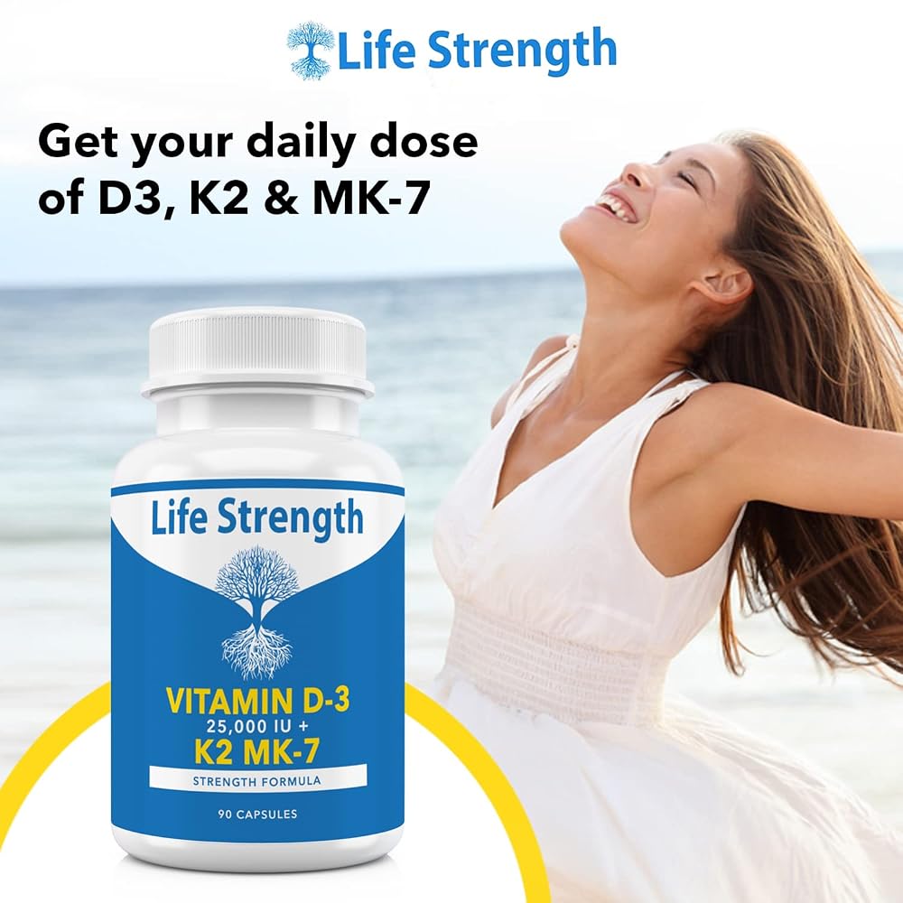 LifeStrength Vitamin K2 MK7 + D3 25,000 IU Supplement - 60 Capsules - image 2