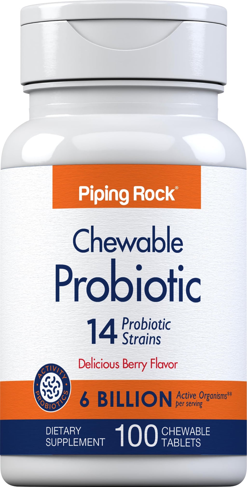 Piping Rock Probiotic for Women and Men - 100 Tablets