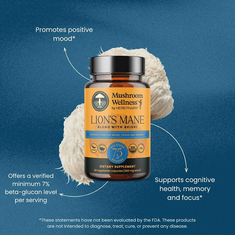 Herb Pharm Lion's Mane Blend with Reishi Capsules - 90 Vegan Capsules - image 9
