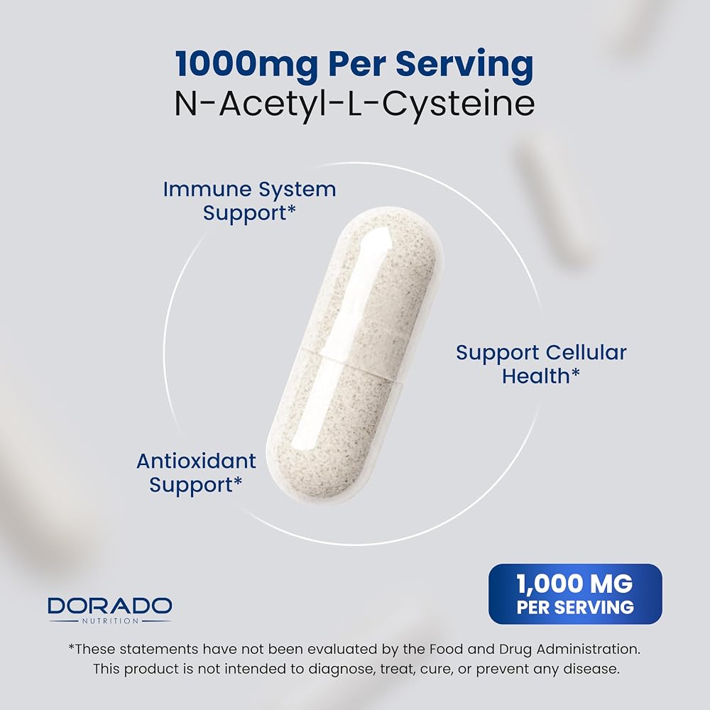 DORADO NUTRITION NAC N-Acetyl Cysteine 1000mg - 60 Vegan Capsules - image 4
