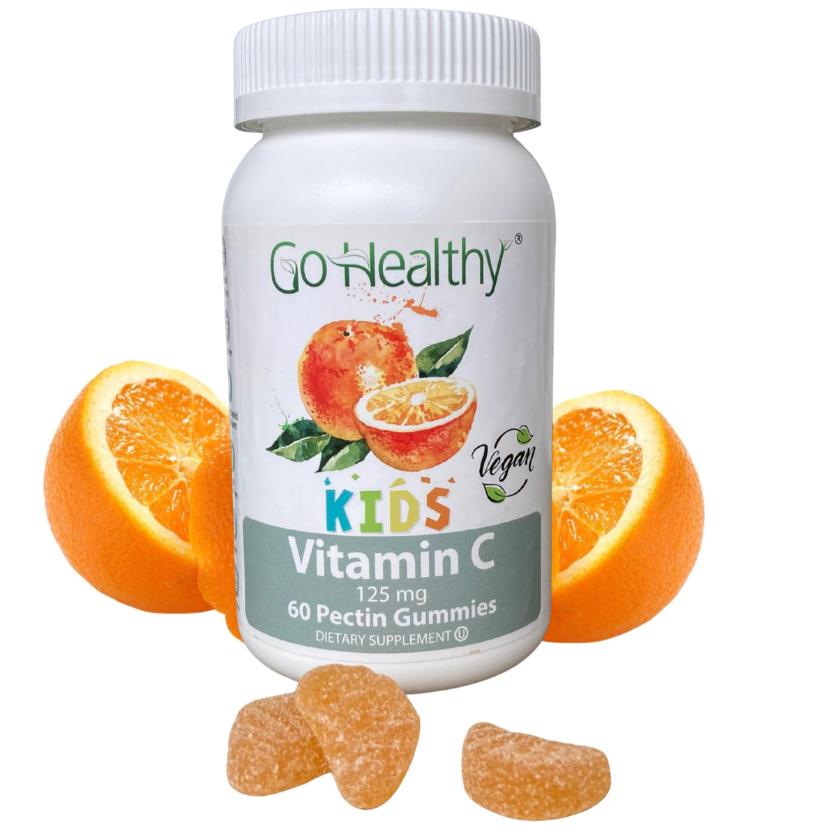 Go Healthy Vitamin C Gummies for Kids Immune Support - 60 Gummies