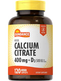 Sundance Calcium Citrate with Vitamin D3 400 mg - 120 Caplets