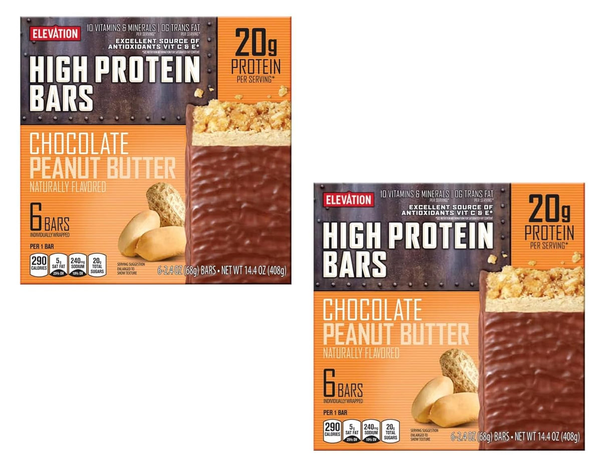 Elevation by Millville Protein Bars Chocolate Peanut Butter - 10 Bars