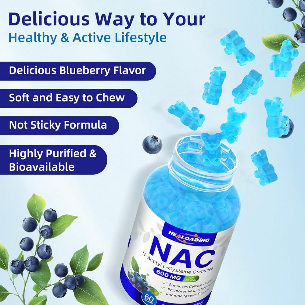 HEALOADING NAC 600MG Gummies for Respiratory Health - 60 Count - image 5