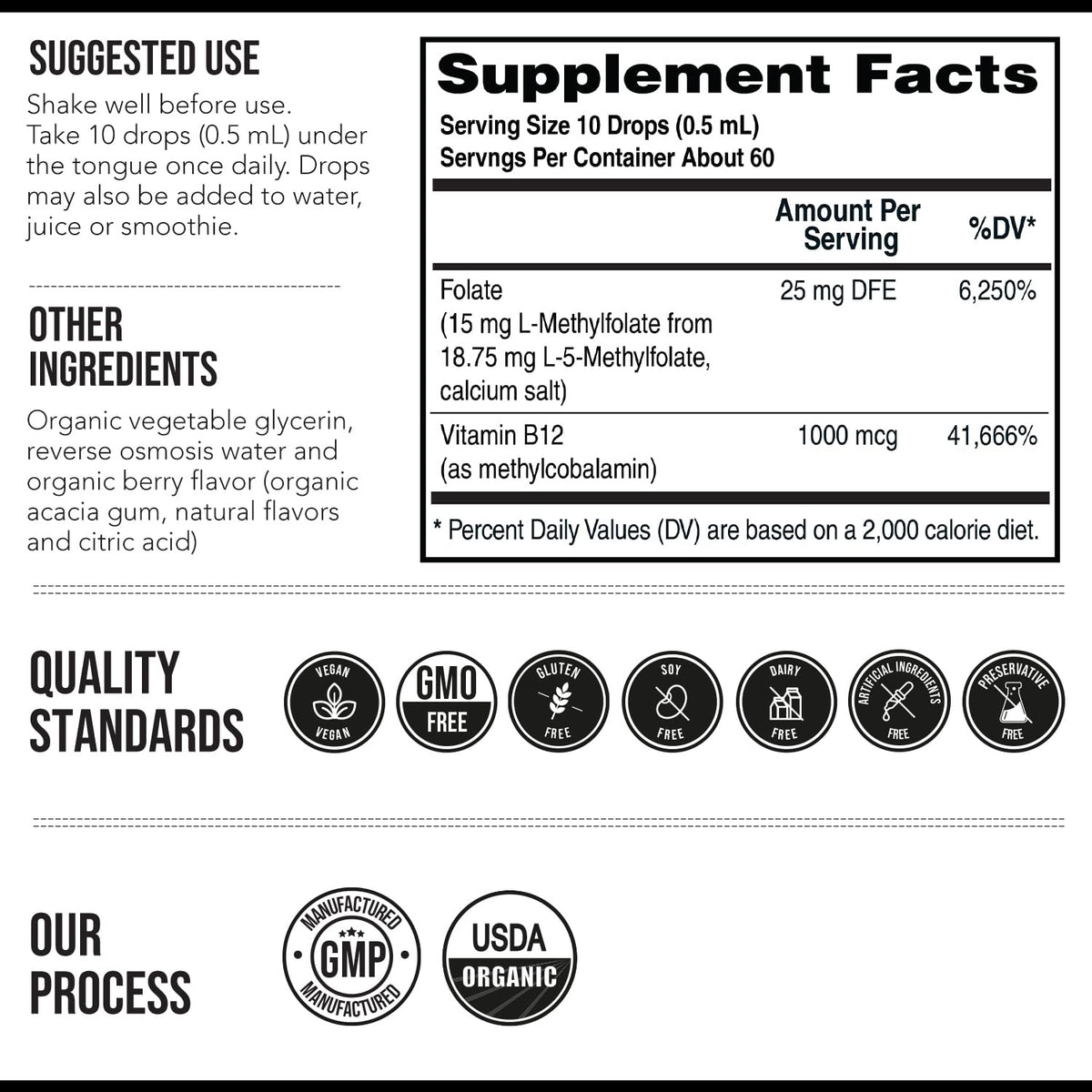 Triquetra Health L Methyl Folate 15mg Plus Methyl B12 Cofactor