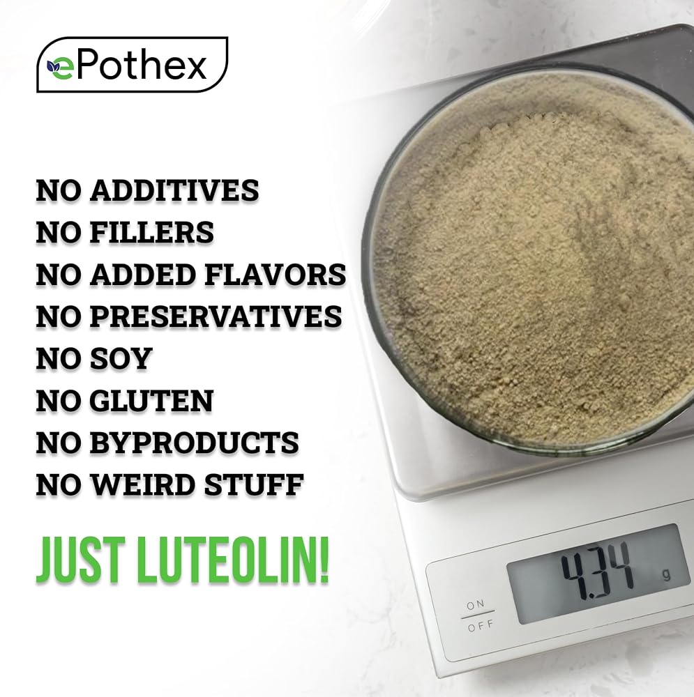 ePothex Pure Luteolin Powder Brain & Nervous System Support - 24g - image 2