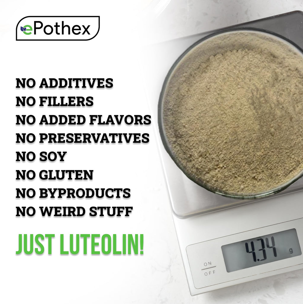 ePothex Pure Luteolin Powder Brain & Nervous System Support - 24g - image 2
