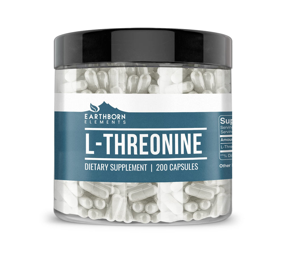 Earthborn Elements L-Threonine Essential Amino Acid - 200 Capsules