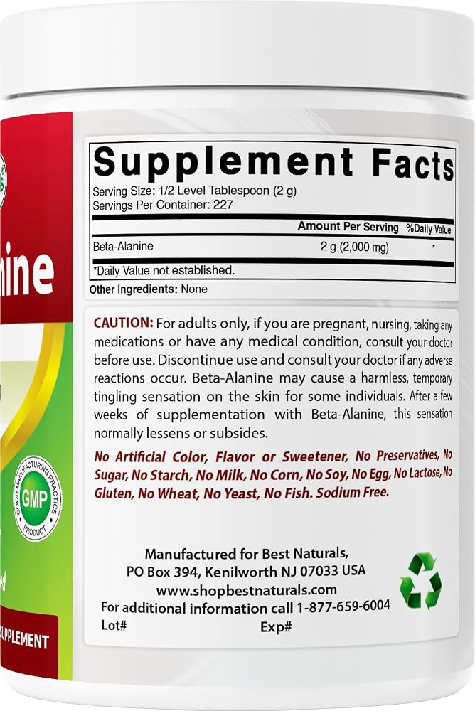 Best Naturals Beta Alanine Pure Powder 1 Pound - image 8