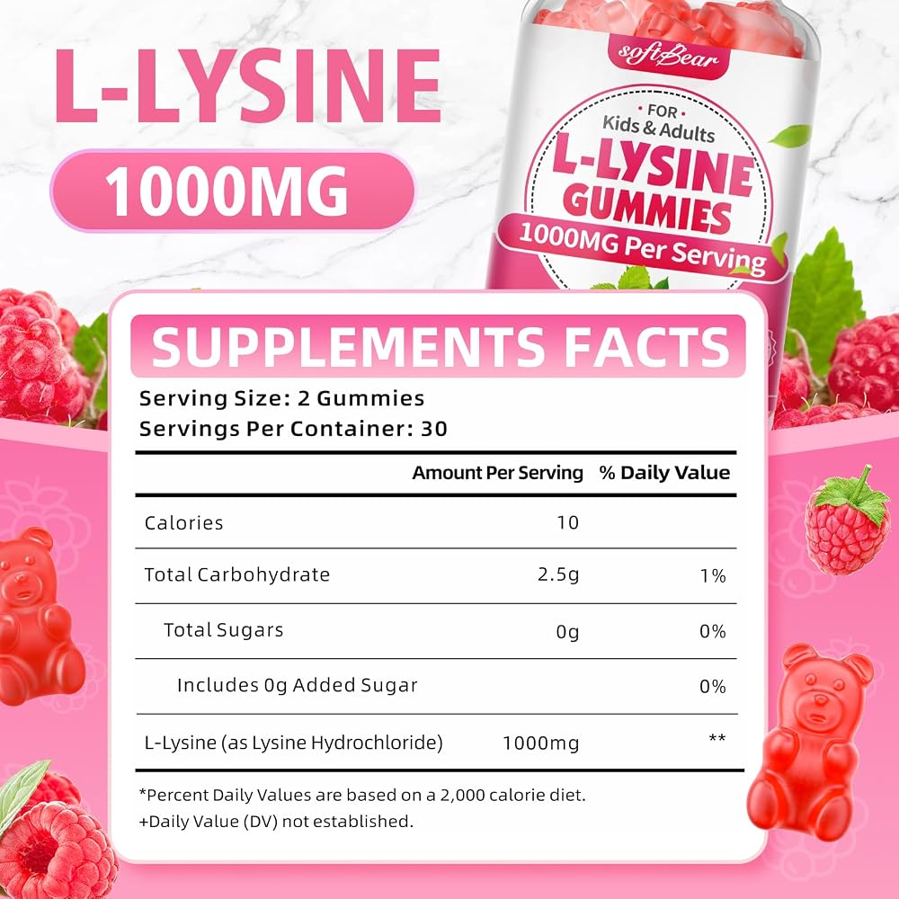 softbear L-Lysine Gummies for Adults & Kids