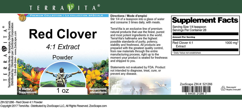 Terravita Red Clover 4:1 Powder - 3 Pack (1 oz each) - image 2