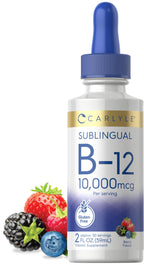Carlyle Vitamin B12 Sublingual Liquid Drops 10,000 mcg - 2 fl oz