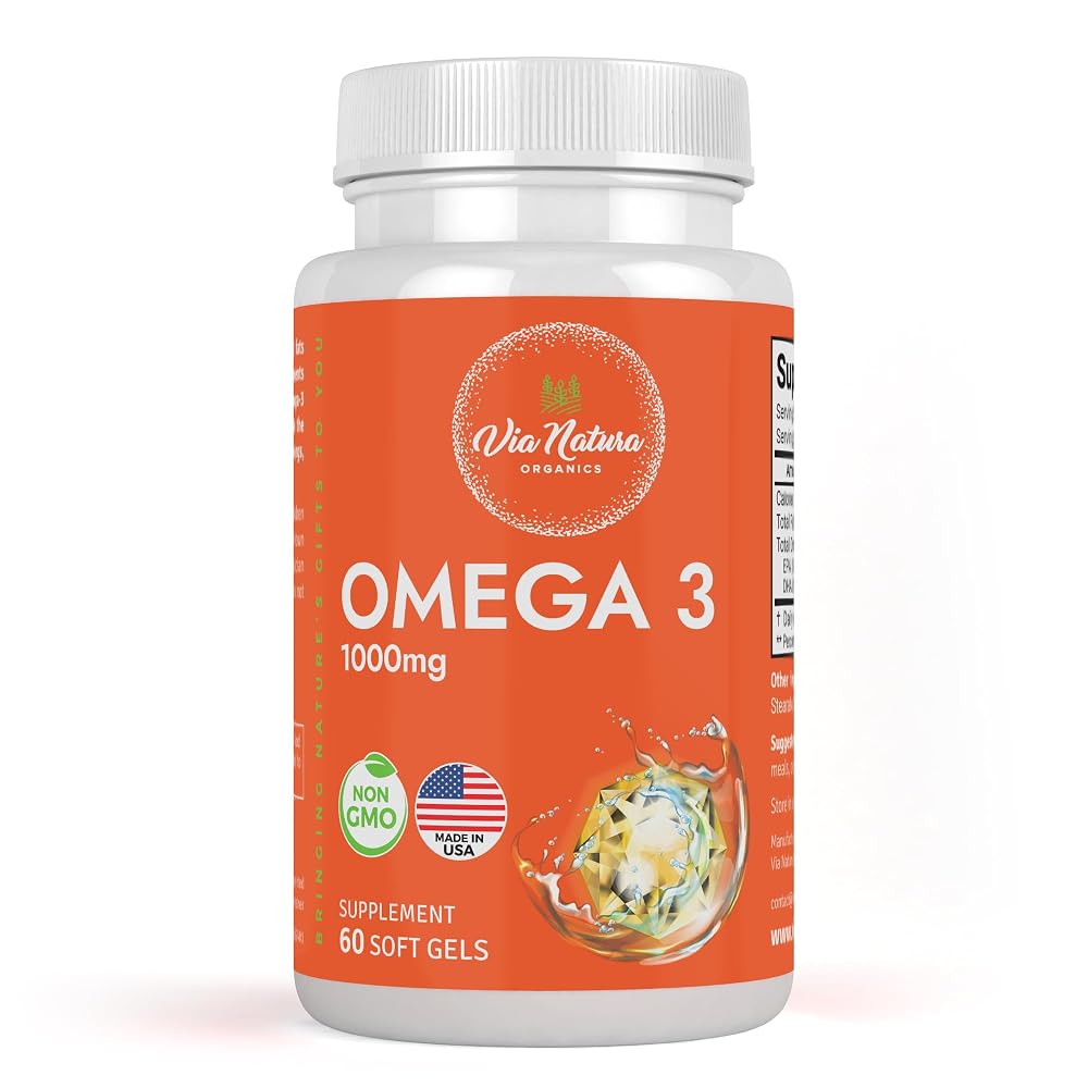 Via Natura Organics Omega 3 Fish Oil 1000mg - 60 Softgels
