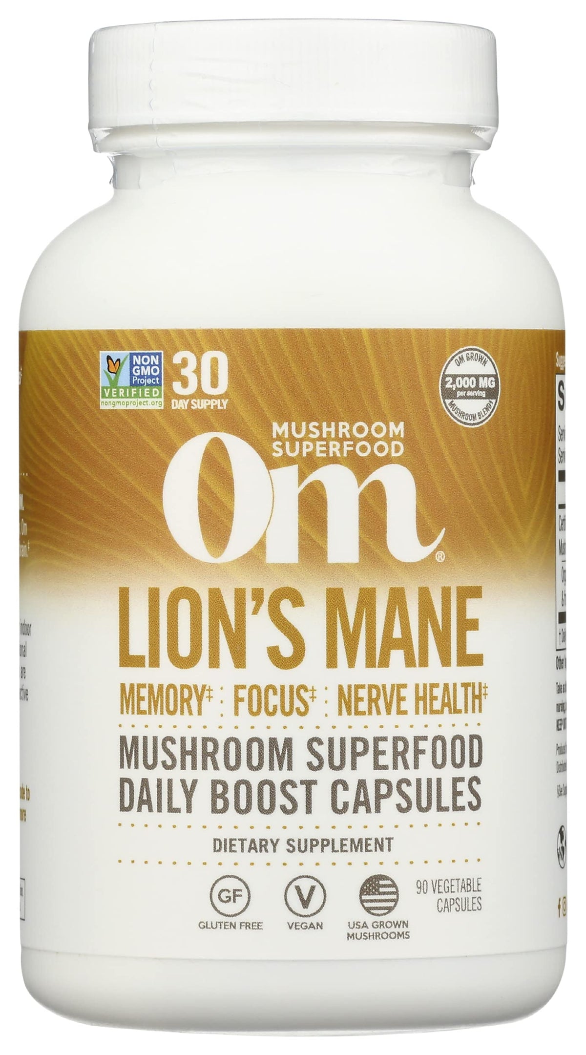 OM Mushroom Superfood Lion's Mane Mushroom Capsules - 90 Capsules