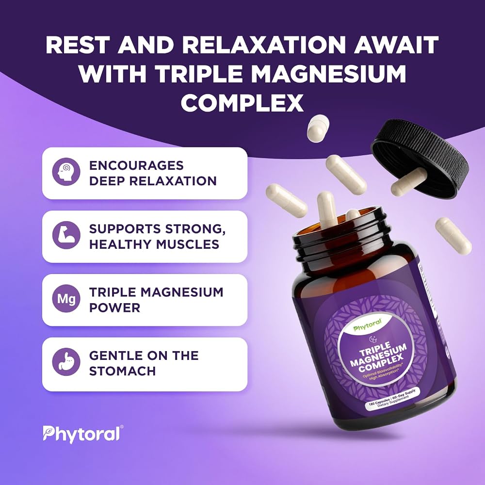 Phytoral Magnesium Complex Capsules with Taurate, Glycinate & Malate - 180 Count - image 2