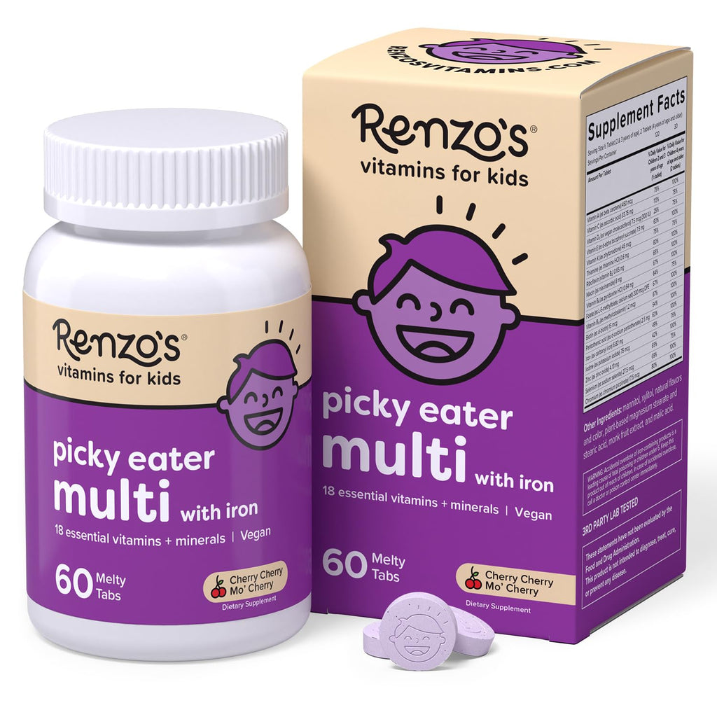 Renzo's Picky Eater Kids Multivitamin with Iron - 60 Tablets