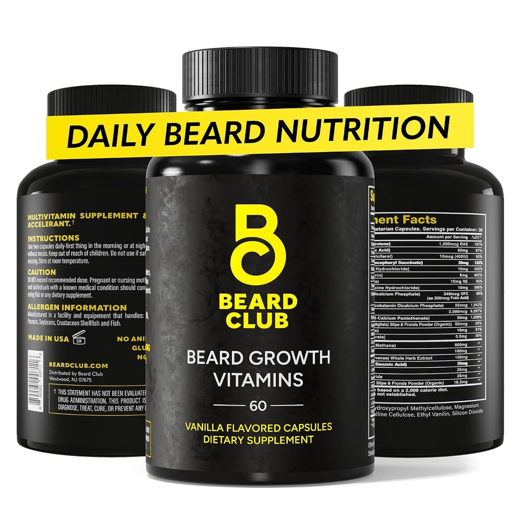 The Beard Club Beard Growth Vitamins Multi-Vitamin - 60 Capsules