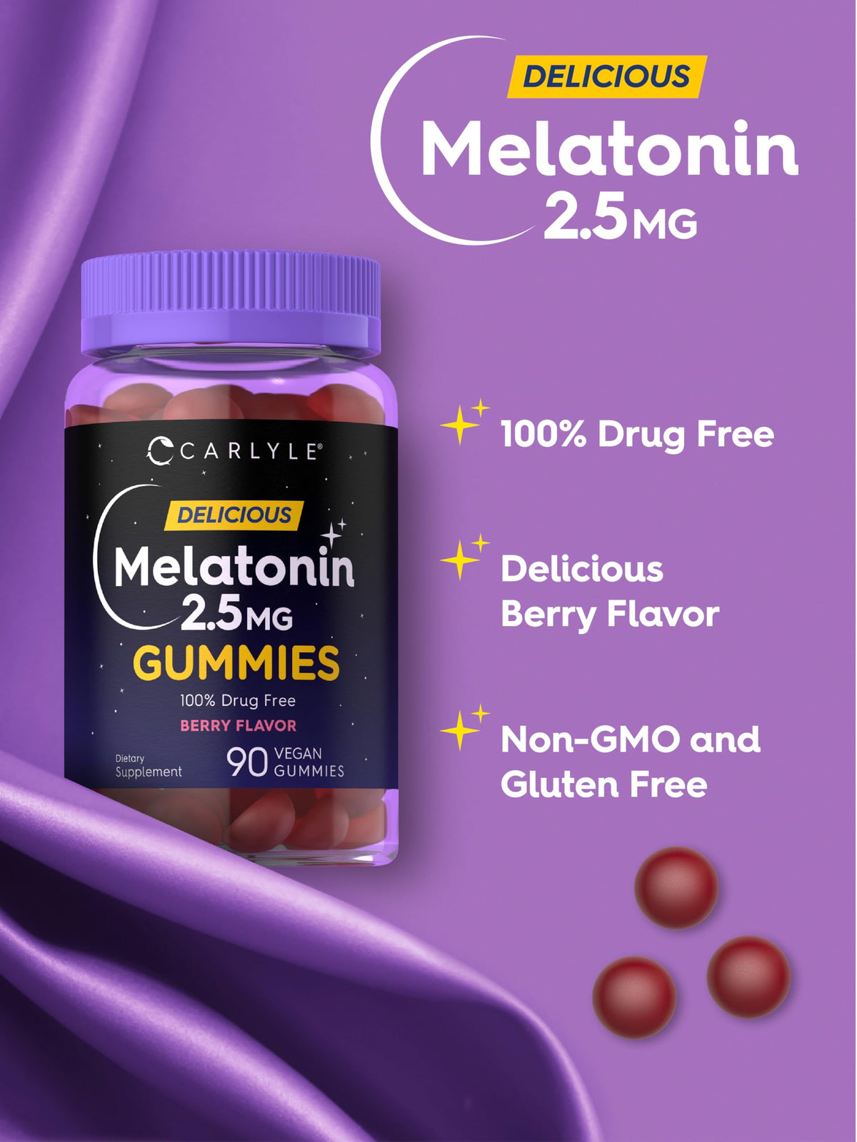Carlyle Melatonin 2.5 mg Gummies - 90 Count - image 4