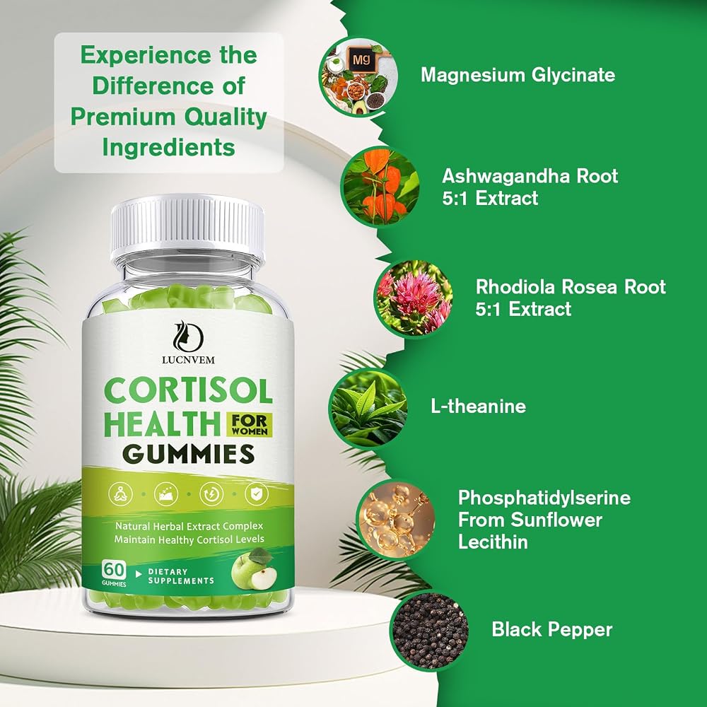 LUCNVEM Cortisol Detox for Women Gummies - 60 Count - image 2