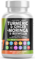 Clean Nutraceuticals Turmeric Moringa Supplement - 120 Capsules