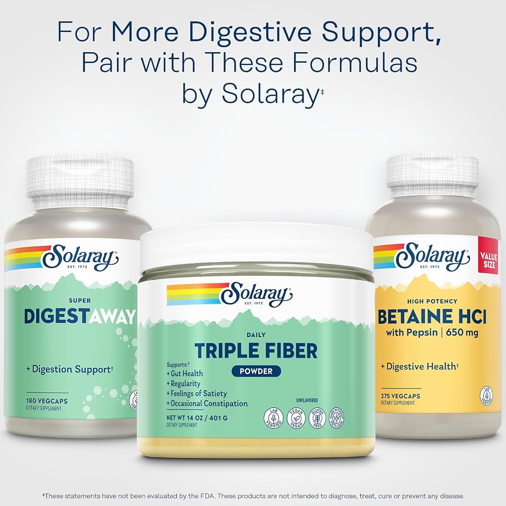 SOLARAY Triple Fiber Powder Digestive Health Support - 30 Servings - image 6