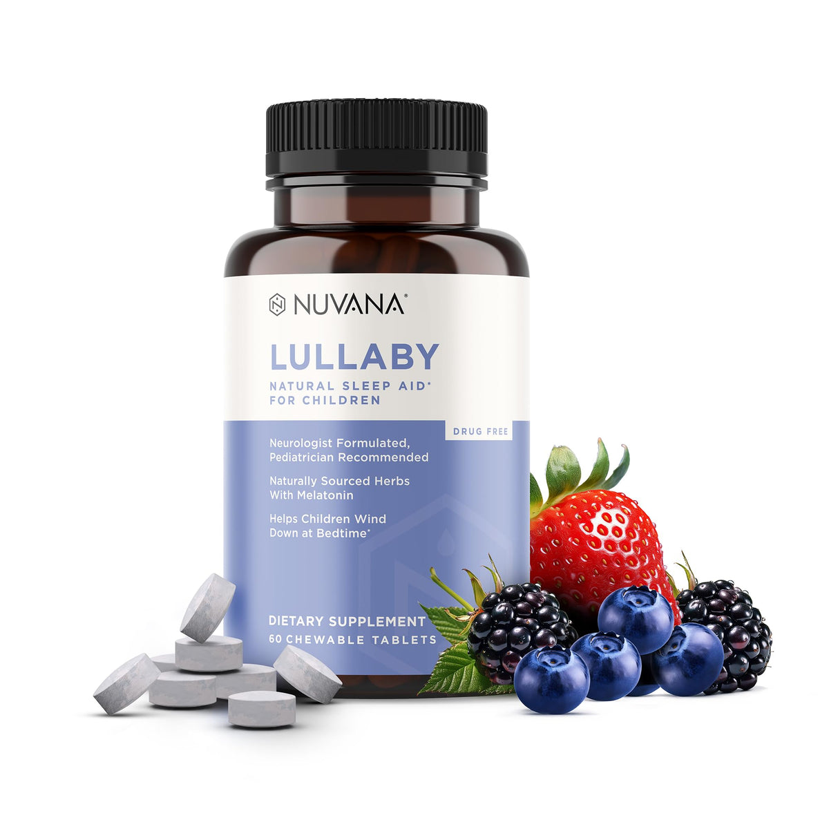 Nuvana Lullaby Kids Natural Sleep Aid - 60 Chewable Tablets