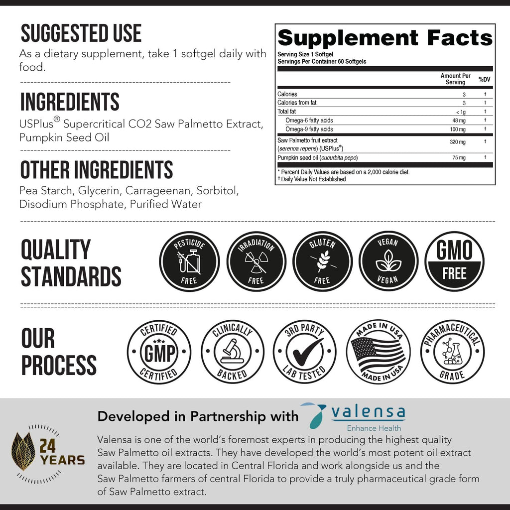 Triquetra Health Saw Palmetto Extract Softgels 320 mg - 60 Softgels - image 7