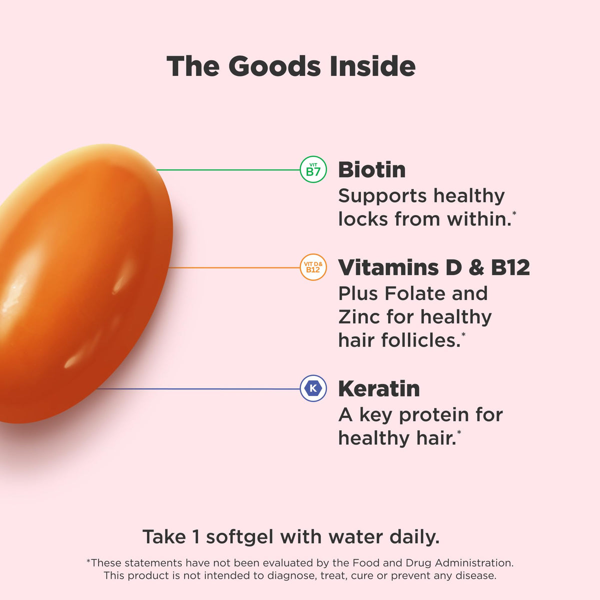 OLLY Ultra Strength Hair Softgels with Biotin & Keratin - 30 Softgels - image 2