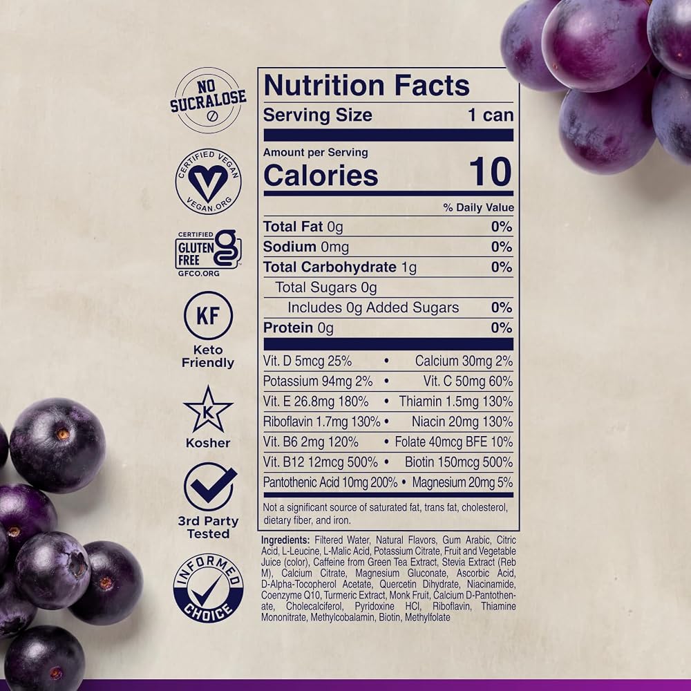 LIFEAID FITAID Energy Zero Sugar Grape Acai 200mg - 24 Pack - image 7