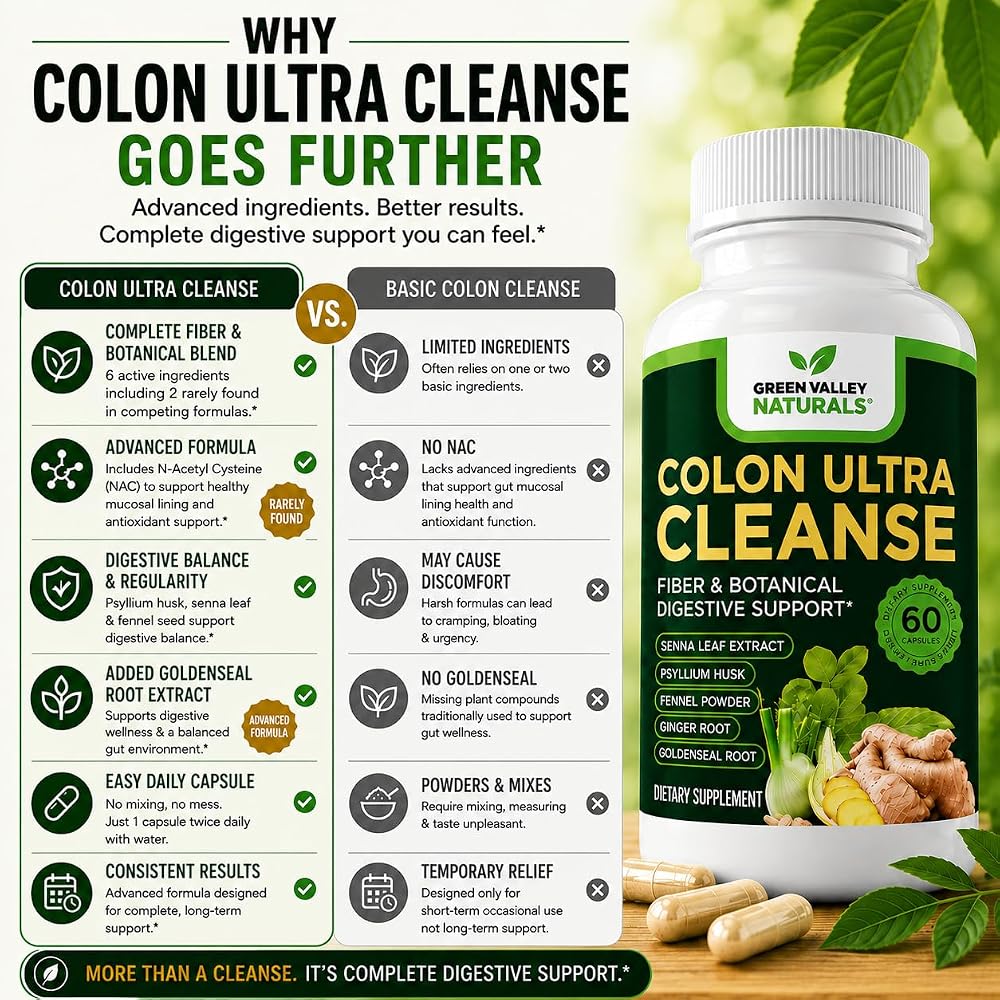 Green Valley Naturals Colon Ultra Cleanse Digestive Support - 60 Capsules - image 5