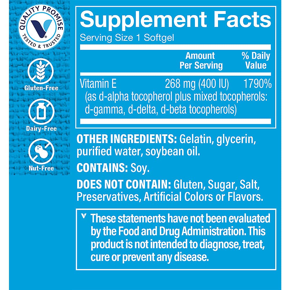 The Vitamin Shoppe Vitamin E 400IU - Antioxidant Support for Skin
