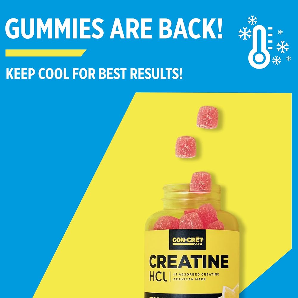 CON-CRET Creatine HCl Gummies for Muscle & Energy Support - 60 Count - image 2