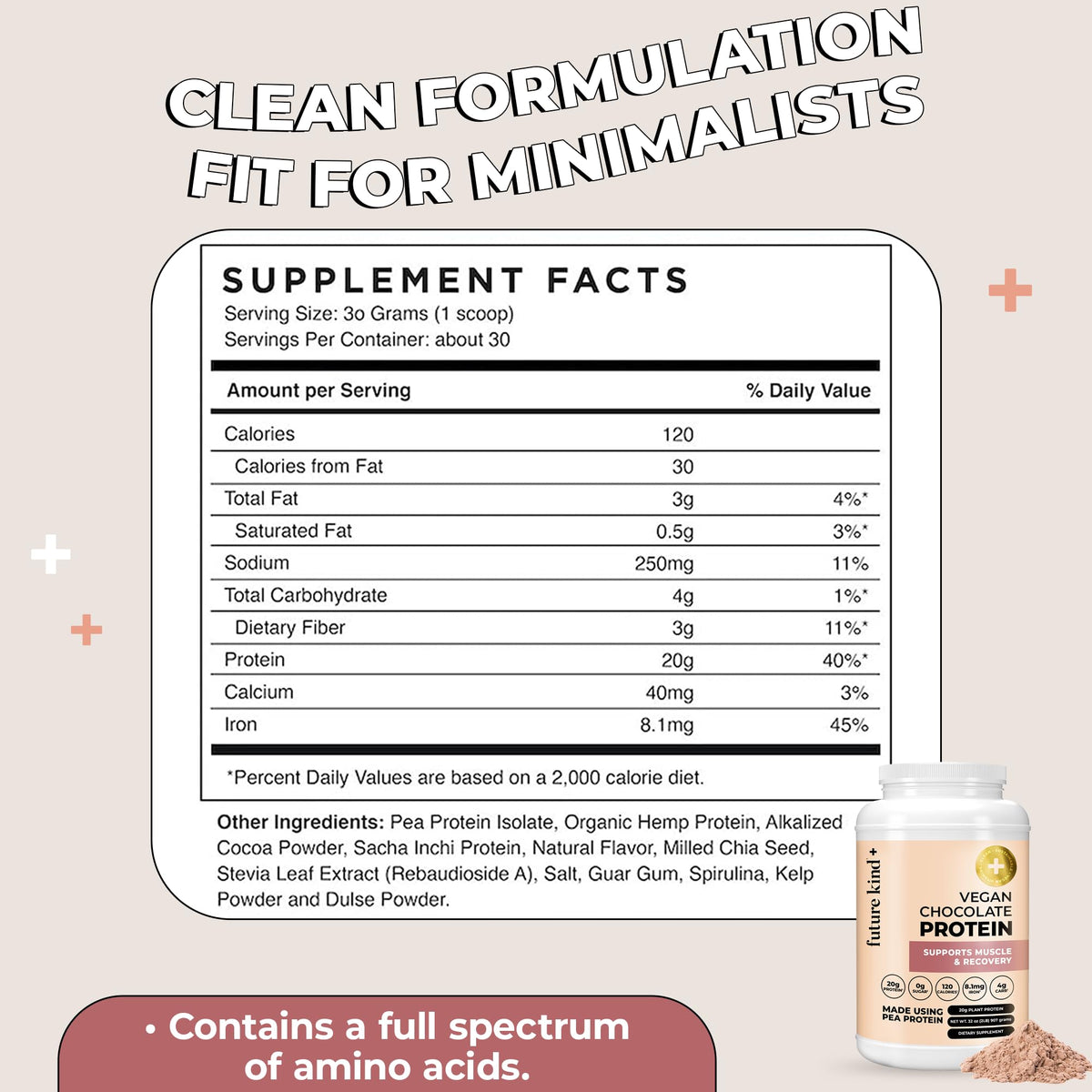 Future Kind Vegan Protein Powder Chocolate - 34 Servings - image 5