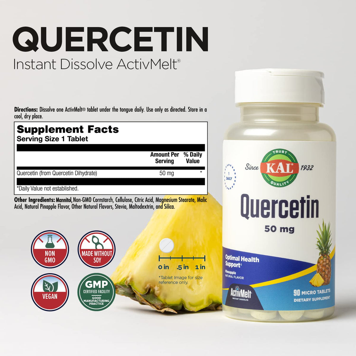 KAL Quercetin ActivMelt Wellness Support - 90 Tablets - image 2