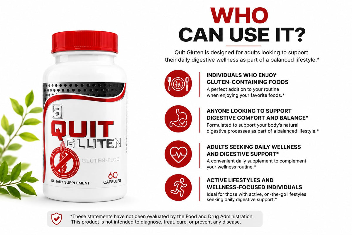 QUIT GLUTEN Digestive Supplement - 60 Capsules - image 4
