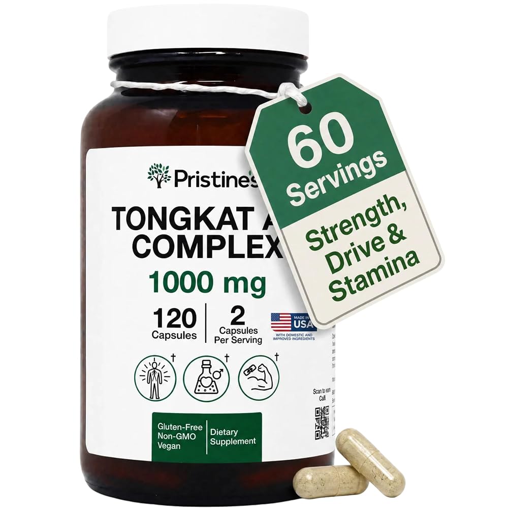 PRISTINE'S Tongkat Ali 1000mg with Tribulus Capsules for Men - 120 Capsules