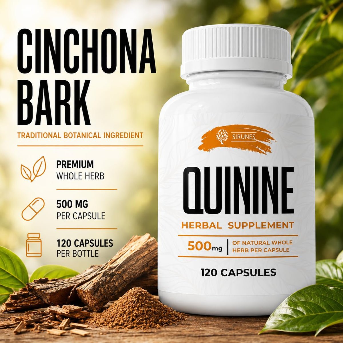 SIRUNES Quinine Supplement Quinine Dried Bark Herbal Supplement