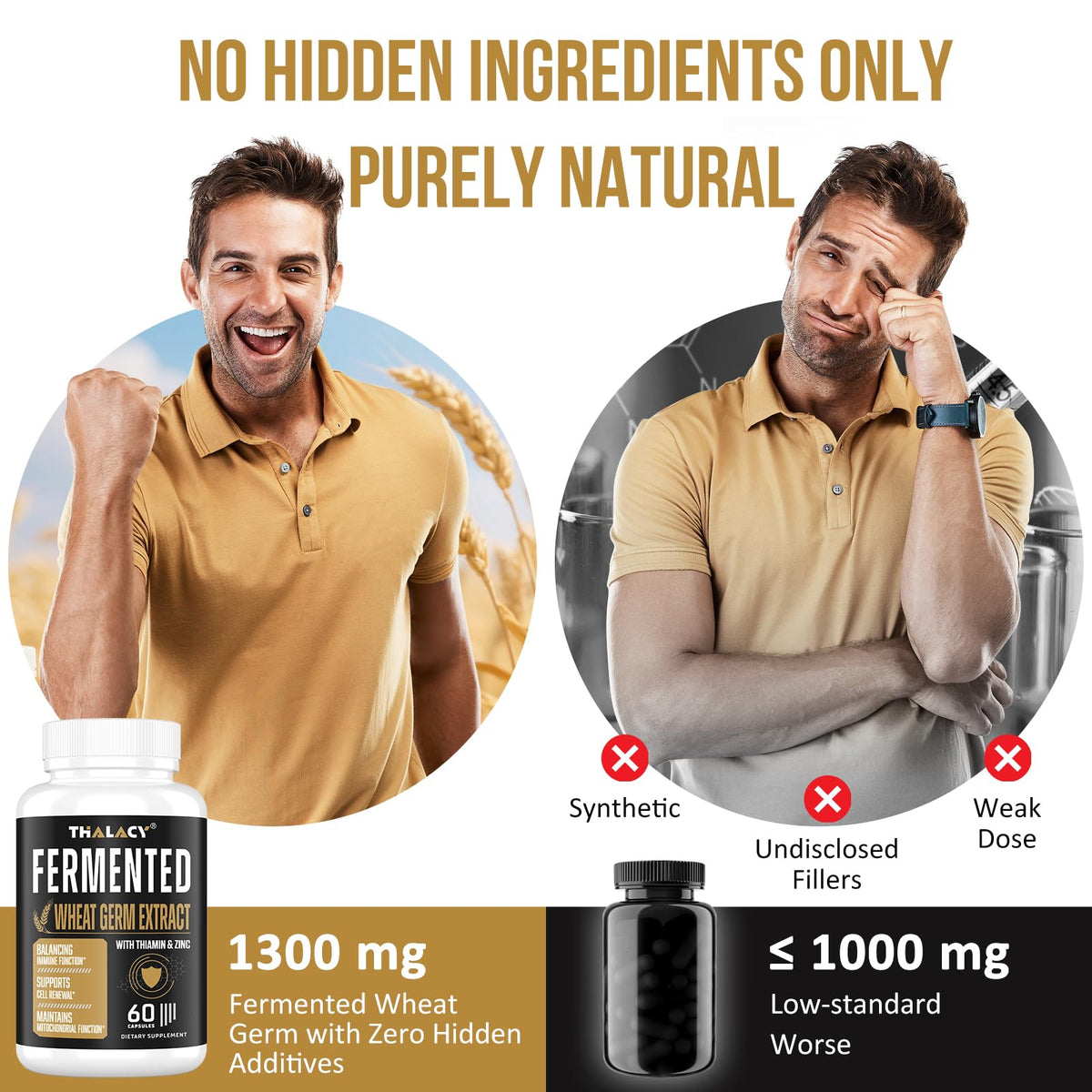 Thalacy Spermidine Supplements 13mg - 1300mg Wheat Germ Extract
