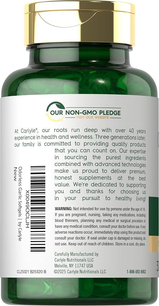 Carlyle Odorless Garlic Softgels - 300 Count - image 3
